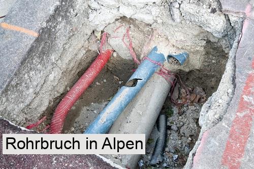 Rohrbruch in Alpen