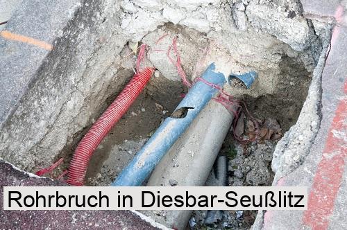 Rohrbruch in Diesbar-Seußlitz